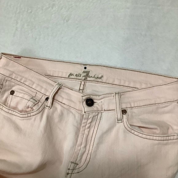 7 For All Mankind 7FAM Jeans Sz 27 Crop Bootcut Pink - Picture 8 of 10